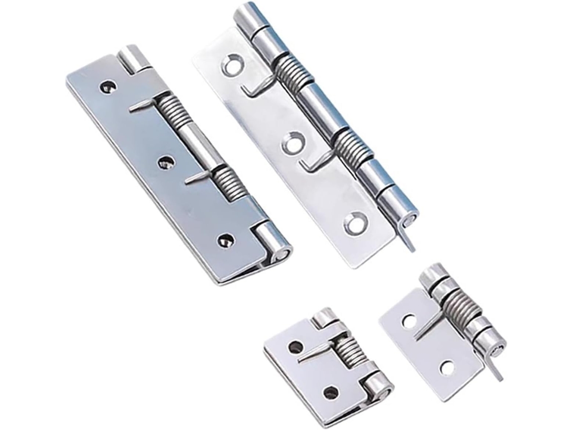 Dobradiças De Mola Com Abertura E Fechamento Automático, Com Furos, De 1a 4 Polegadas, Em Aço Inoxidável 304, Para