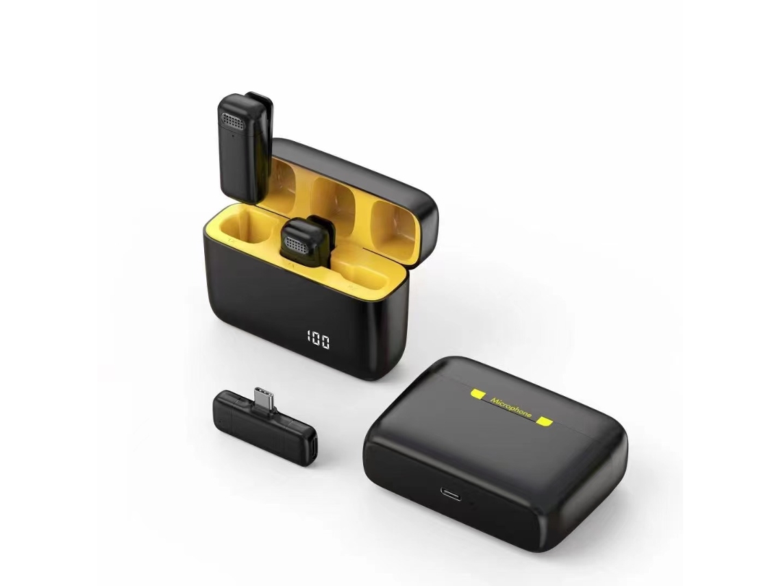 Microfone De Lapela Sem Fio Mini Com Cancelamento De Ruído, Plug And Play, Compatível Com Interface Android Type C Aquaforge (amarelo)