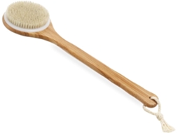 Escova De Banho Com Cerdas Naturais Javali E Cabo Longo Para Esfoliação Massagem Corporal, Suavizando A Pele E