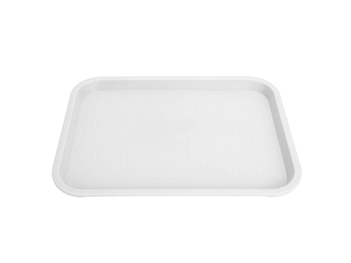 Ronjoe-tabuleiro De Fast Food Retangular Pp Antiderrapante Para Restaurante E Cantina Branco