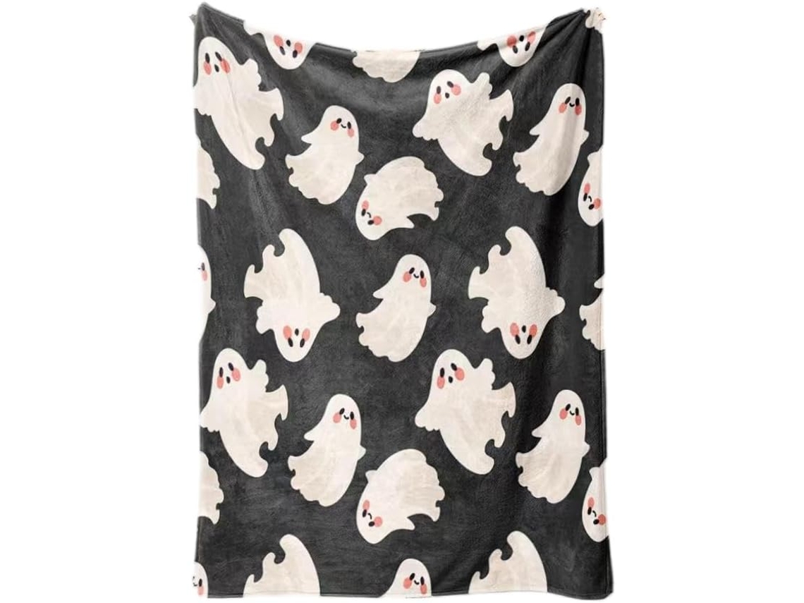 Manta Syjym Halloween com Estampa Digital de Abóbora e Lanterna em Flanela para Cochilar Ou Relaxar Ambiente a