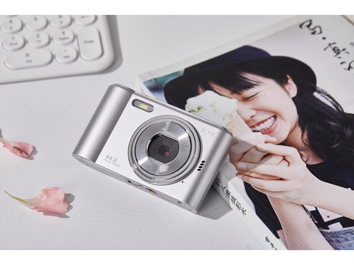 Câmara Digital Full Hd De 44mp, Prata + Cartão De Memória De 32gb
