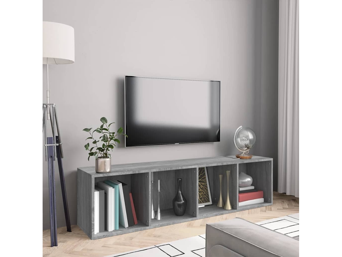 Vidaxl Estante/móvel De Tv 143x30x36 Cm Madeira Proc. Sonoma Cinza