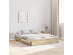 Vidaxl Estrado De Cama Com Arrumação Carvalho Sonoma 160 X 200 Cm