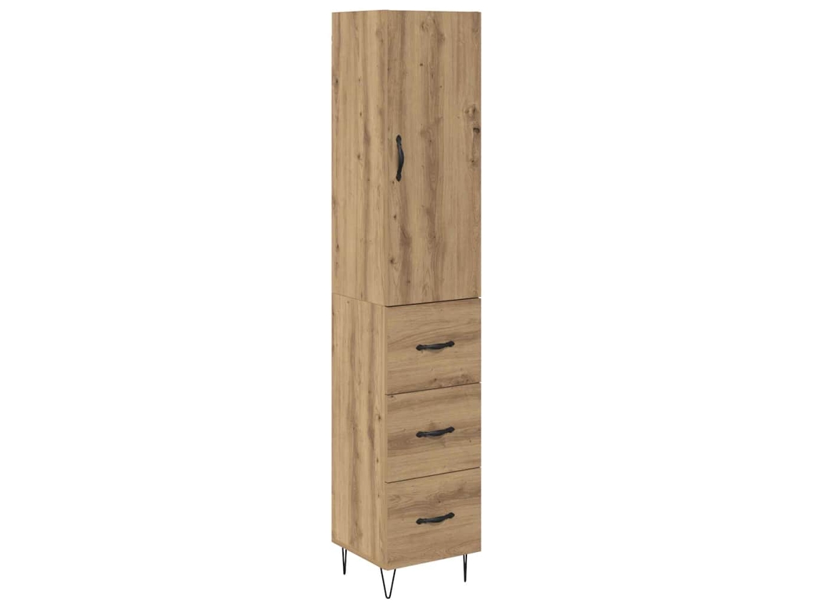 Conjunto 1 Unidade De Armazenamento Vidaxl Castanho Derivados De Madeira (34,5 X 34 X 90 Cm)