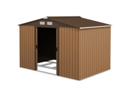 Galpão de Jardim 4,9 M² Amarelo 277x195x192 Cm (2 Portas Deslizantes, Reforço Base)