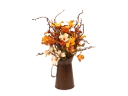 Vaso de ferro com flor de outono, decoração de mesa com plantas artificiais LAXISCREED