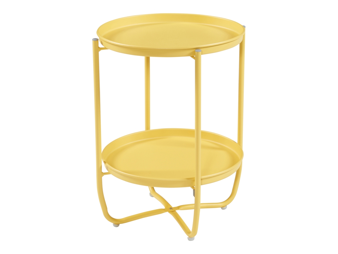Mesa de jardim Sandefjord aço 57,5x40 cm - Amarelo [EN.CASA]