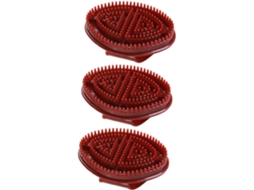 Conjunto De 3 Escovas Banho Plástico Fomiyes, Com Design Exclusivo Em Formato De Luva Para Massagem No Couro Cabeludo E