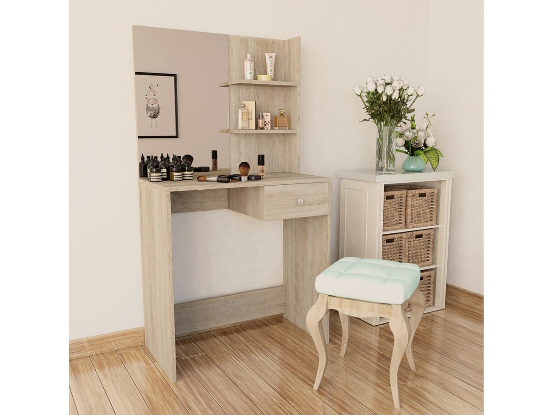 Vidaxl Toucador Em Aglomerado 75x40x141 Cm Carvalho