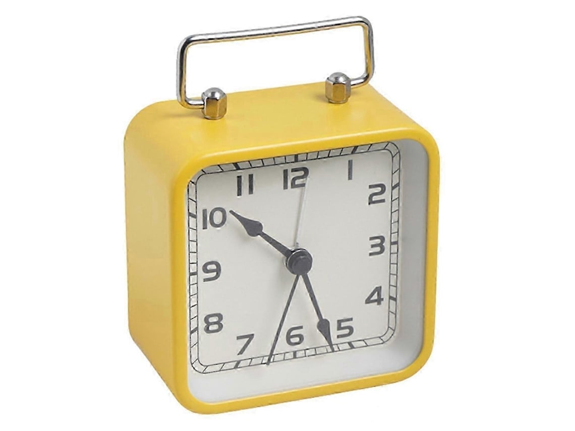 Quiet Timepiece For Students With Glow Feature Quartz Clock In Yellow