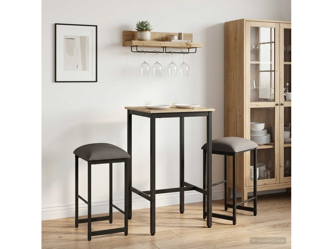 Vidaxl Banco De Bar 2 Unid. Cinzento-claro 40 X 32 X 64 Cm