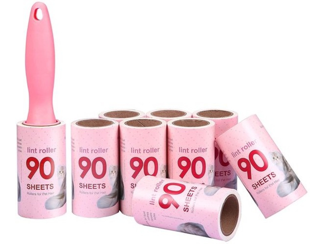 Plu Roll De Limpe Com 9 Rolos E 90 Metros - Rolo De Limpeza Para Roupas E Tapetes