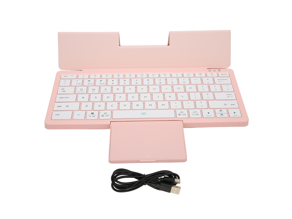 Capa De Teclado Para Tablet Com Trackpad Desmontável Modo De Operação Simultânea Multifuncional Rosa Compatível Com Win Xp 7 10 11