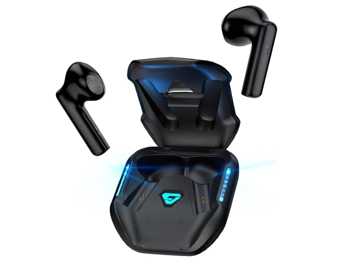 Fones Abertos Esportivos Bluetooth V5.3 com Microfone, Estéreo, Leve 13g Azul JIAPEI