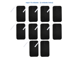 Adesivos de Eletrodo Não Tecido, 5*9cm, com Conector de 2mm MDUG (10 Unidades, Pretas, 5x9cm)