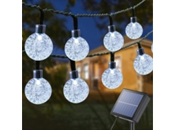 Cordão de luzes solares, 22 m, 200 leds, 8 modos, bolas de luz AQUAFORGE