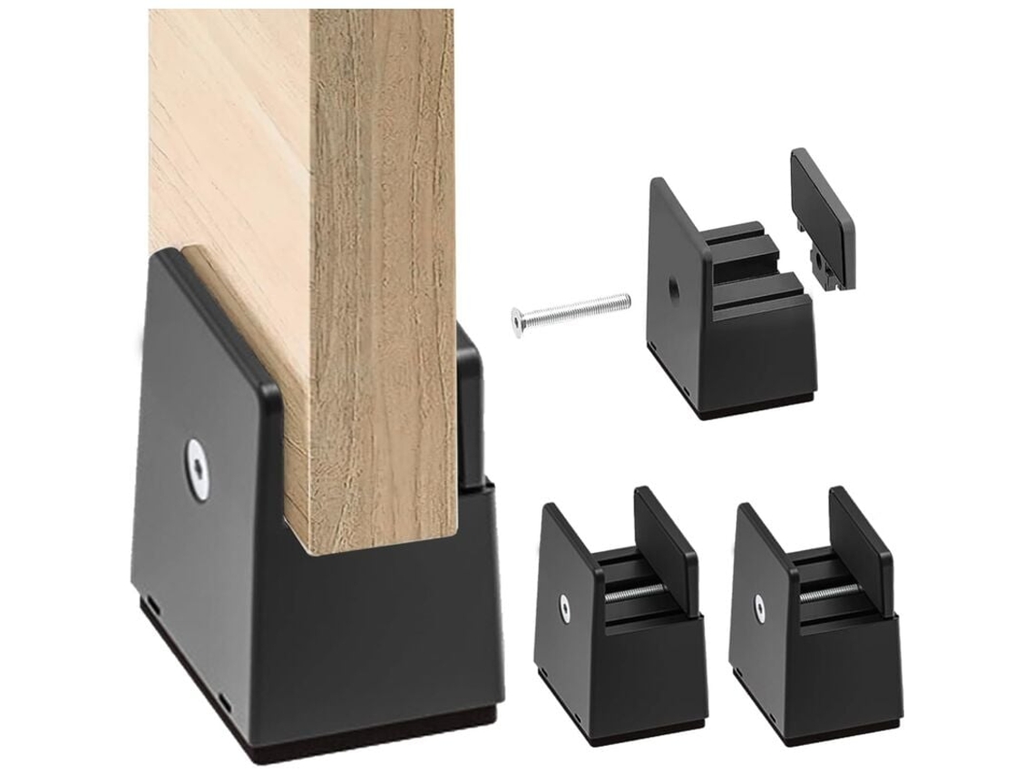 Lurelia Elevador Para Móveis, Conjunto De 4, Ajustável, Reforçado, Em Feltro, Para Cama, Sofá E Mesa, 5 Cm, Preto