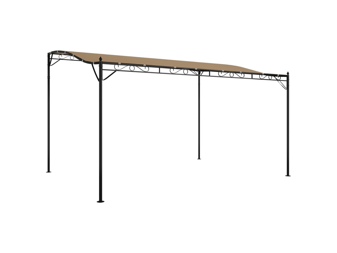 Toldo VIDAXL Cinzento-acastanhado Tecido (4x3 m)