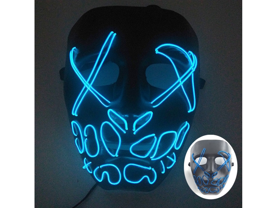 Máscara De Purga De Led Neon Para Halloween, Máscaras Para Festa De Máscaras, Luz Que Brilha No Escuro, Máscaras Engraçadas, Acessórios Para Fantasias