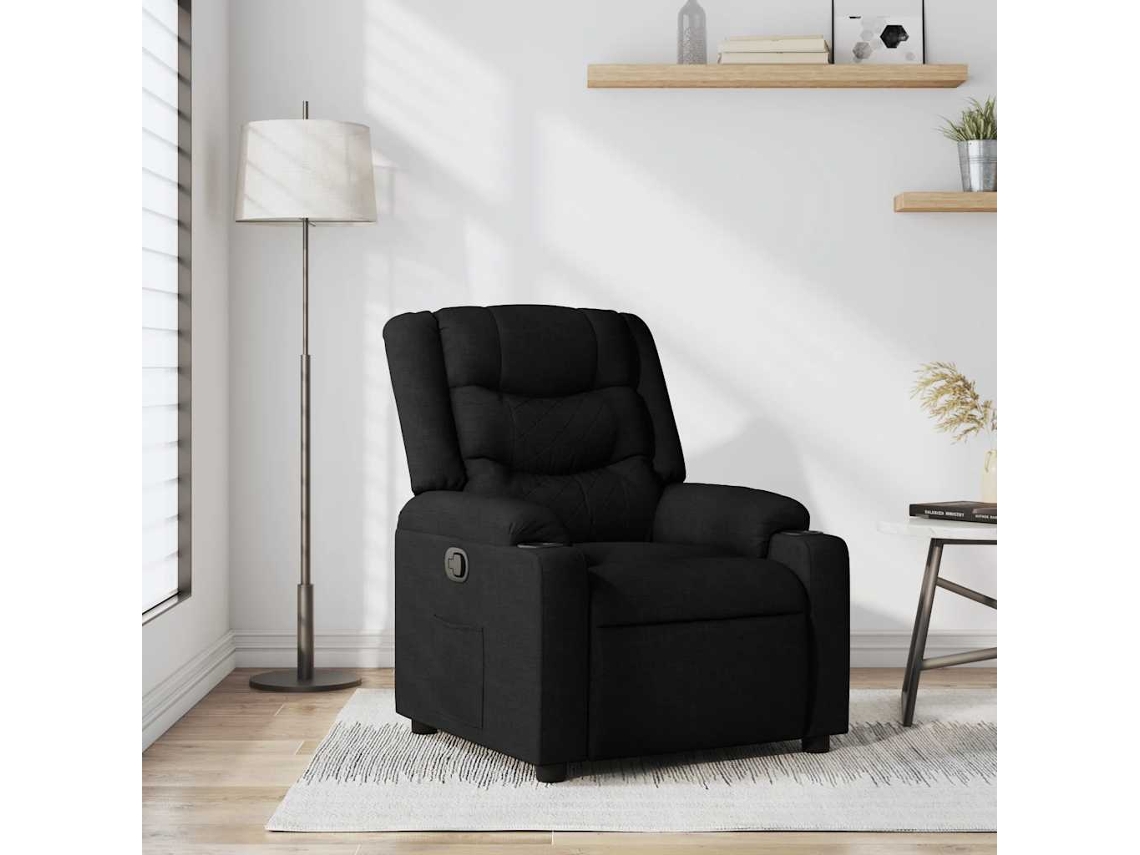 Vidaxl Poltrona Reclinável Tecido Preto