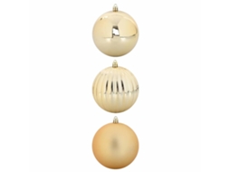 Conjunto 3 Bolas De Natal Vidaxl Dourado Plástico (ø 25 Cm)