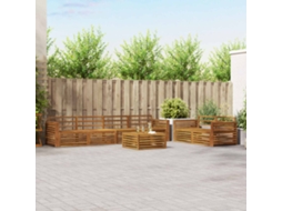 Vidaxl Conjunto De Sofás Para Exterior 7 Pcs Natural