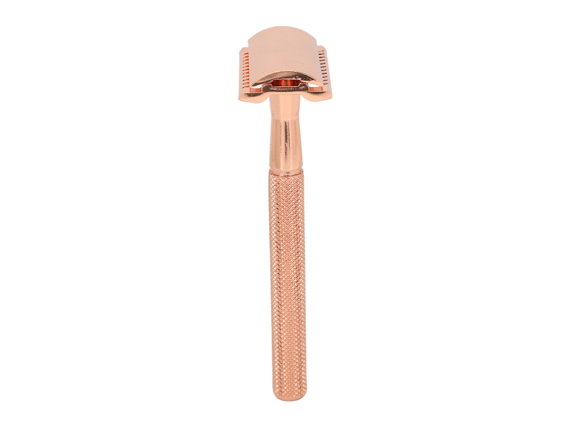 2026 podadora de Barba Manual Vintage de Bolsillo de Metal Doble Cara para Hombres Mujeres Oro Rosa