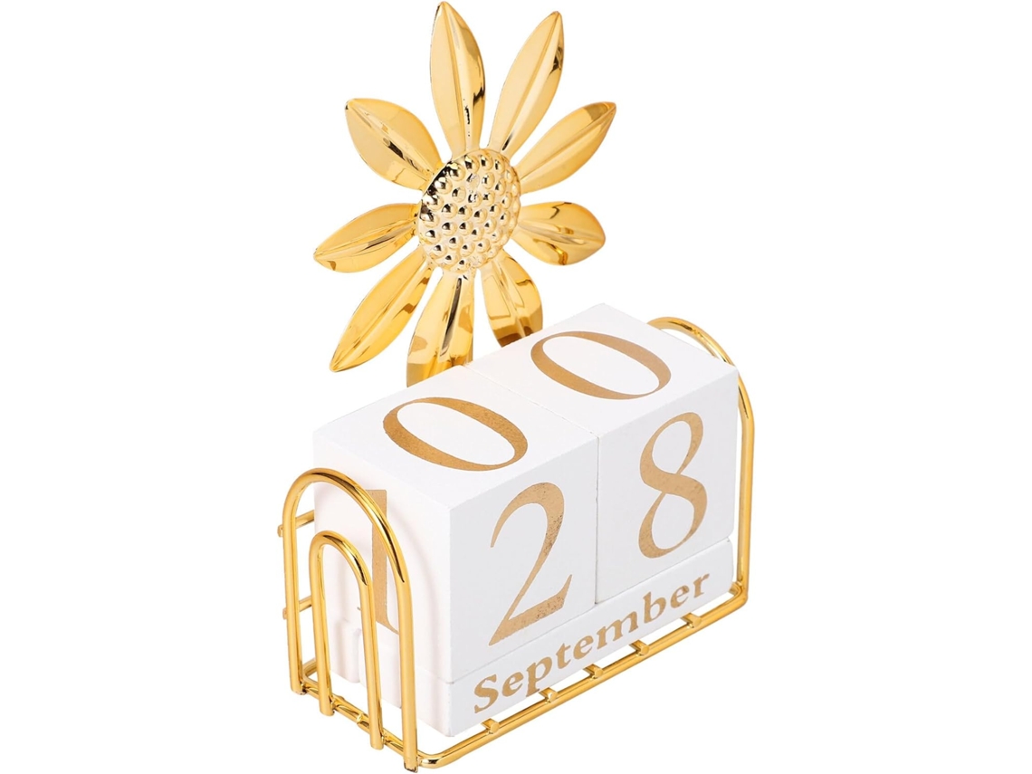 Blocos de Calendário Madeira para Decoração e Perpétuo Escritório Casa CHABERLU