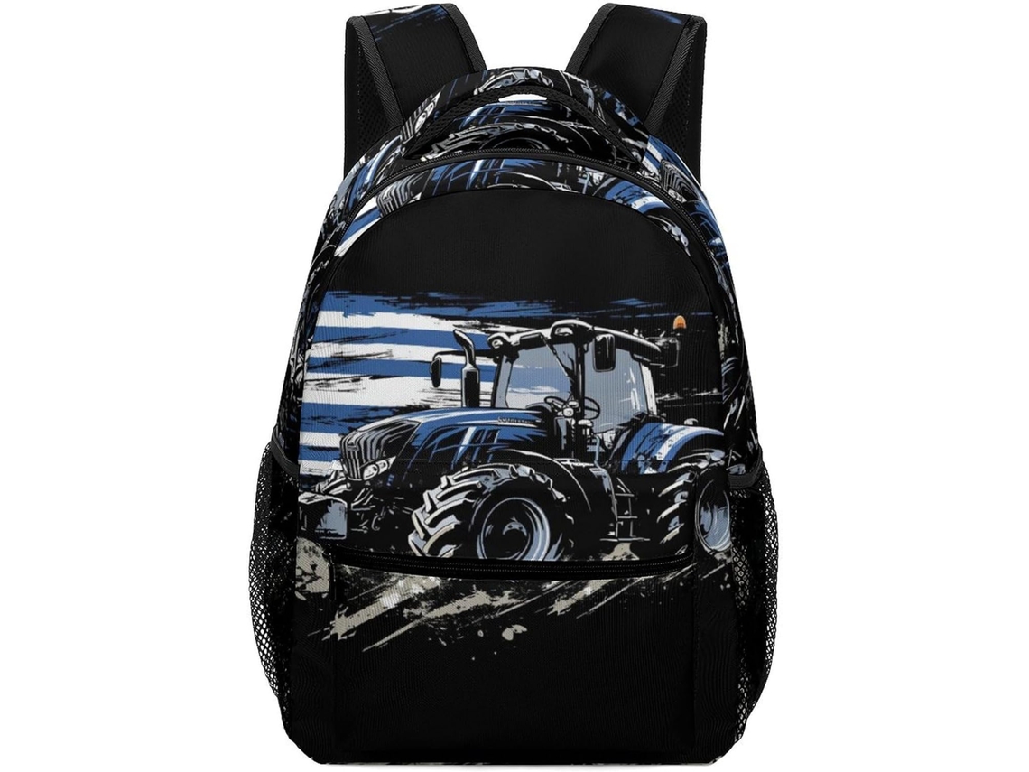 Mochila Infantil Com Estampa De Veículo Agrícola, Ideal Para Escola, Viagens E A Volta Às Aulas.