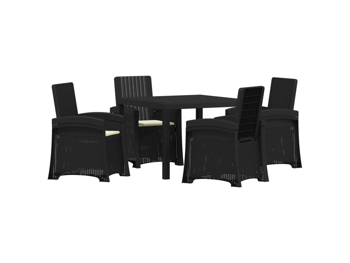 Vidaxl Conjunto De Jantar Para Jardim 5 Unid. Antracite E Creme Pp