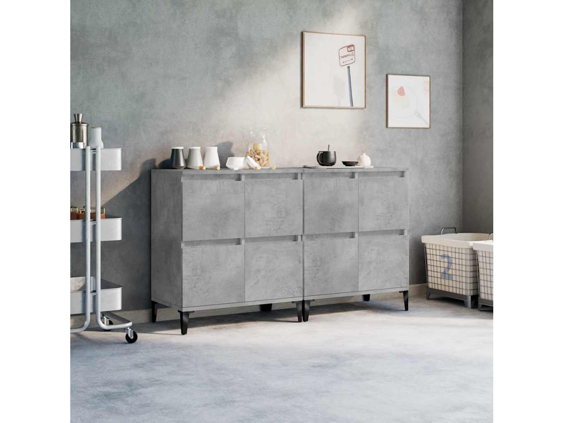 Vidaxl Aparadores 2 Pcs 60x35x70 Cm Derivados De Madeira Cinza Cimento