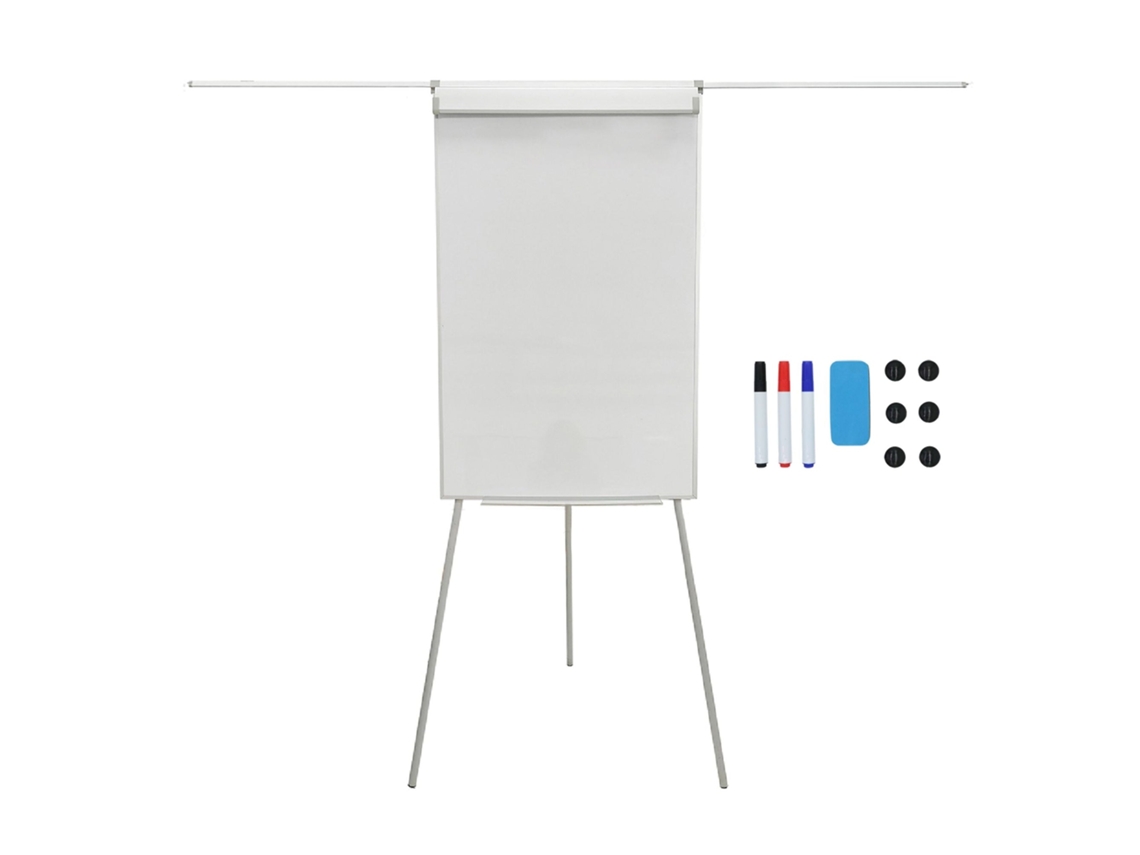 Quadro Branco Flipchart Magnético 100x70 Cm Com Altura Ajustável E Tripé