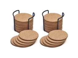 Porta Copos De Cortiça Natural Com 32 Suportes Redondos De Metal Slowmoose