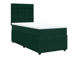 Cama com Molas/colchão 80x200 Cm Veludo Verde escuro MAISON EXCLUSIVE