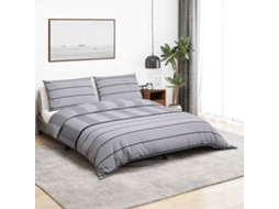 Vidaxl Conjunto De Capa De Edredão 140x200 Cm Algodão Cinza
