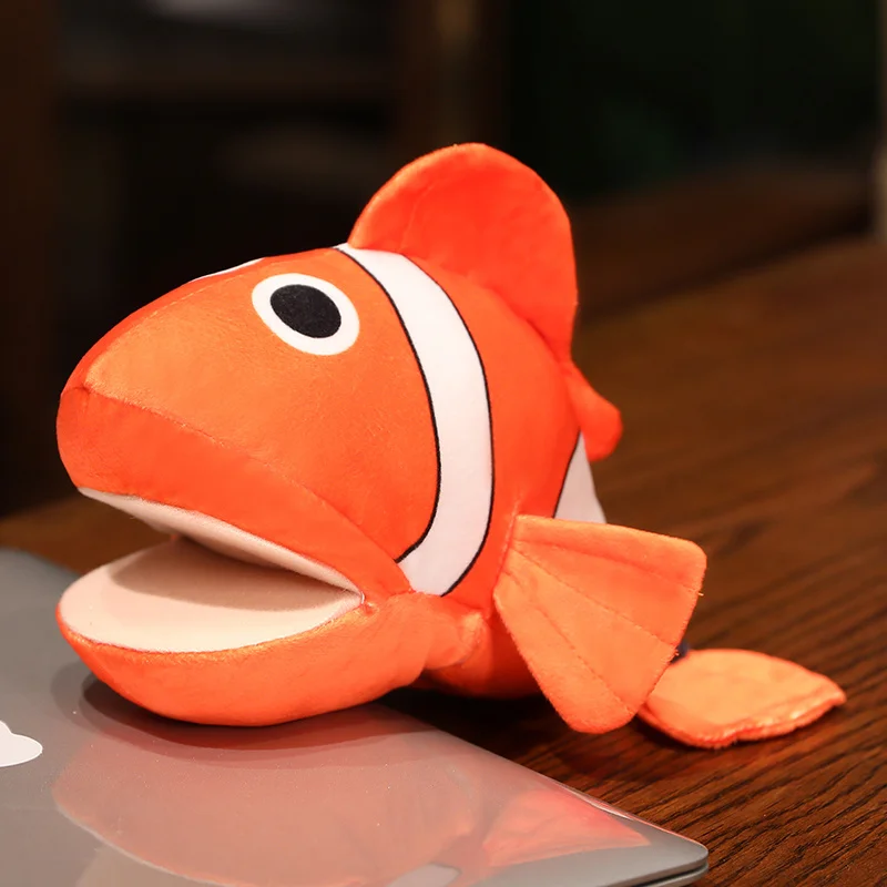 Fantoche de Pelúcia de Animal Marinho, Brinquedo de Pelúcia MDUG (peixe Vermelho, 25 30 Cm)