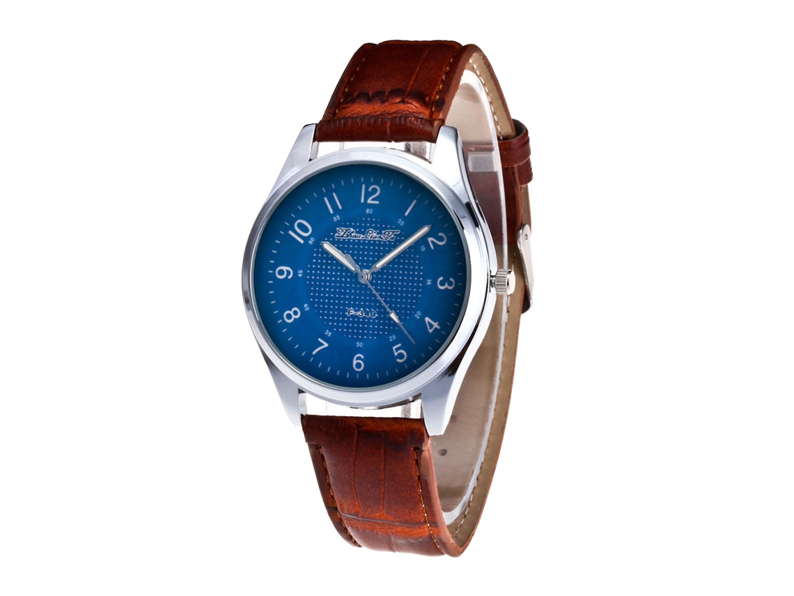 Relógio de quartzo unissex com pulseira de metal ajustável (marrom)