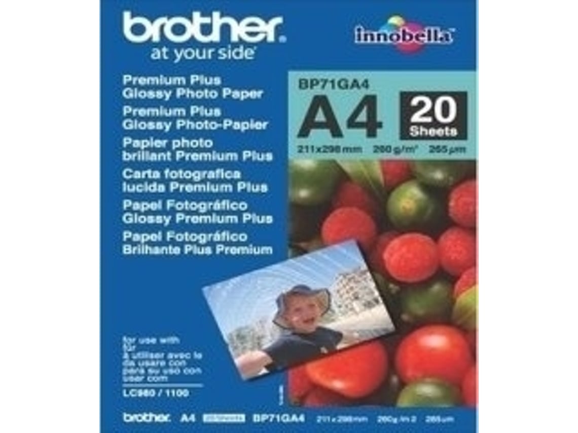 PAPEL BROTHER GLOSSY A4 20FLS - BP71GA4