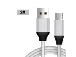 Cabo Android LAXISCREED 3m nylon fast charging e transferência de dados