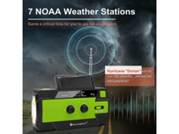 Rádio de Emergência Solar, Meteorológico Manual com Luz de Leitura AQUAFORGE