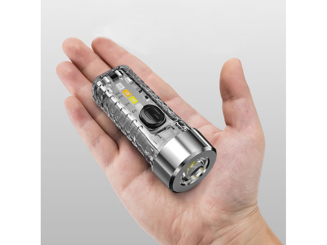 Mini Lanterna De Chaveiro Led Potente E Compacta Com Conector Tipo, C Multifuncional Mgf
