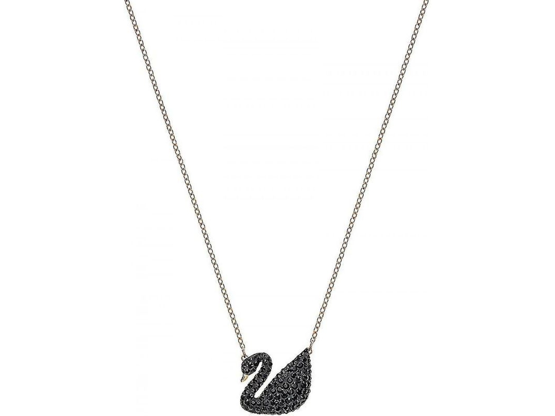 Colar Cisne Preto Iconico Colecao Mulher Cisne Facetado Prata Zircão Ouro Preto