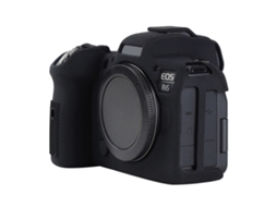 Capa Protetora de Silicone Macio com Textura de Lichia para Canon Eos R6 Preta XIAOMOYU