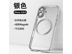 Capa Protetora De Lente Totalmente Transparente Com Revestimento Magnético Prateado Para Iphone 17 Air.