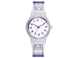 Relógio de quartzo casual e moderno com pulseira de silicone transparente para estudantes (preto)