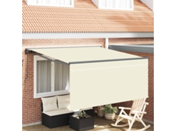 Vidaxl Toldo Retrátil Manual Creme 350 X 250 Cm Poliéster E Alumínio