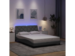 Estrutura De Cama Com Led Sem Colchão 140x190 Cm Tecido