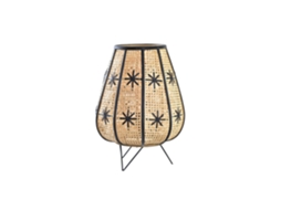 Abajur de Mesa em Rattan e Metal com Formato de Flor, 37x37x47cm ALEXANDRA HOUSE LIVING