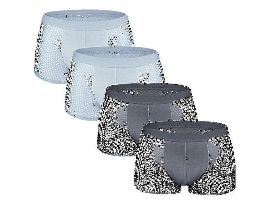 Boxers de Malha para Homem com Fibra de Bambu e Seda de Gelo Solidos Diario, Festa, Casamento Set 4d